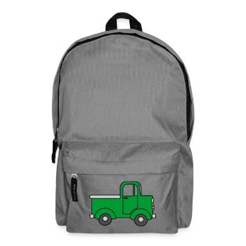 Cheerful truck green, toy car - Backpack - elephant grey - Front