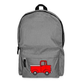 Cheerful truck red, toy car - Backpack - elephant grey - Front