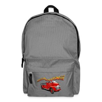 Lustiges Feuerwehrauto - Rucksack - Mittelgrau - Vorne