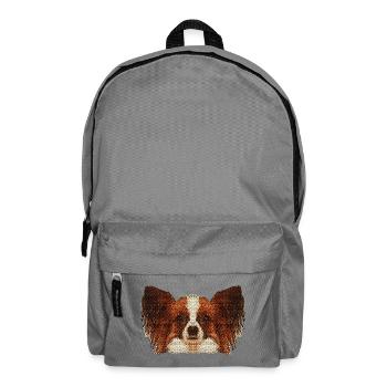 hundemotive für damen, papillon gesicht - Rucksack - Mittelgrau - Vorne