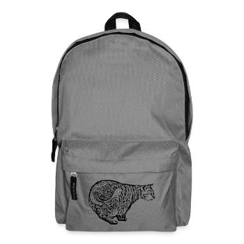 T-shirt cadeau noir chat - Sac à dos - gris éléphant - Devant