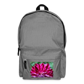 Dahlia Red Blossom ,Flower - Backpack - elephant grey - Front