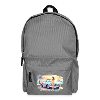 Girl with sports car 2 - Backpack - elephant grey - Front