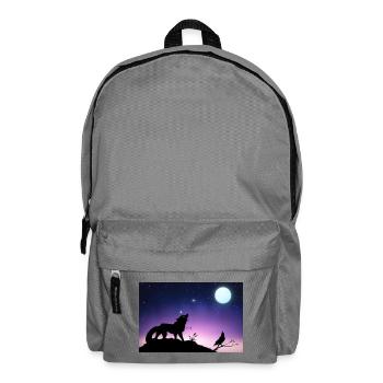 Star Wolf and Raven under the Moon - Poster - Backpack - elephant grey - Front