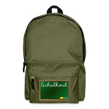 Namensschild Einschulung Schulkind - Rucksack - Olivgrün - Vorne