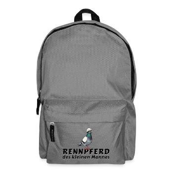 Tauben Shirt Tasse Hoodie Bergmann Rennpferd - Rucksack - Mittelgrau - Vorne