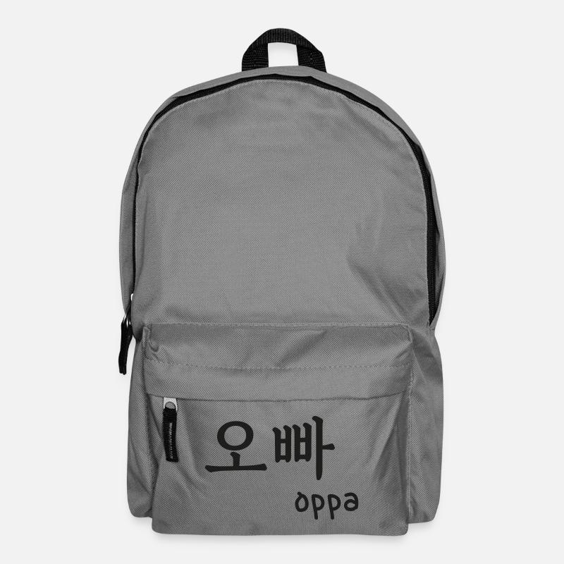Oppa k-pop k-drama typografie korea benutzerdefinierte farbe - Rucksack - Mittelgrau