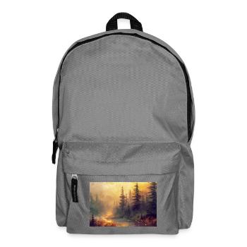 Forest Landscape Illustration Poster - Backpack - elephant grey - Front