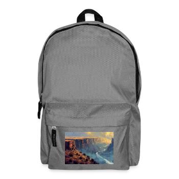 Canyon Landschaft Illustration Poster - Rucksack - Mittelgrau - Vorne