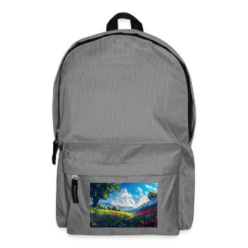 Natur Landschaft Illustration Poster - Rucksack - Mittelgrau - Vorne