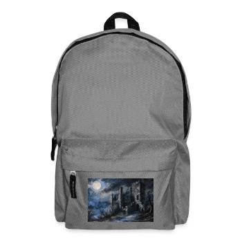 Poster Illustration Medieval Landscape in Ruins - Backpack - elephant grey - Front
