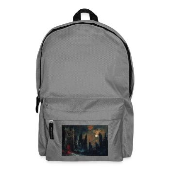 Poster Illustration Medieval Landscape in Ruins - Backpack - elephant grey - Front