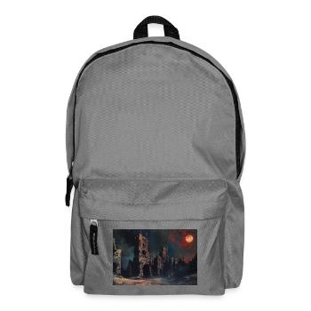 Poster Illustration Medieval Landscape in Ruins - Backpack - elephant grey - Front
