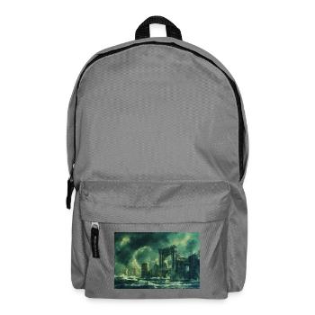 Ruined Landscape Illustration Poster - Backpack - elephant grey - Front