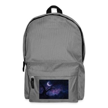 Night Landscape Illustration Poster - Backpack - elephant grey - Front