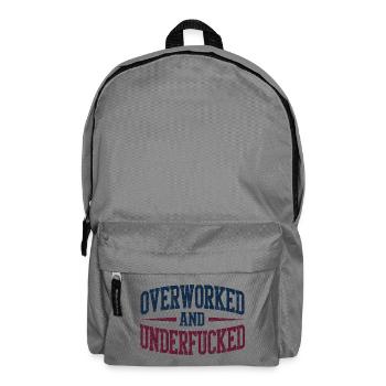 Overworked and Underfucked Vintage Retro Design - Backpack - elephant grey - Front