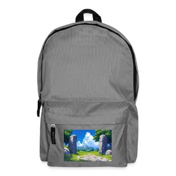 Natur Landschaft Illustration Poster - Rucksack - Mittelgrau - Vorne