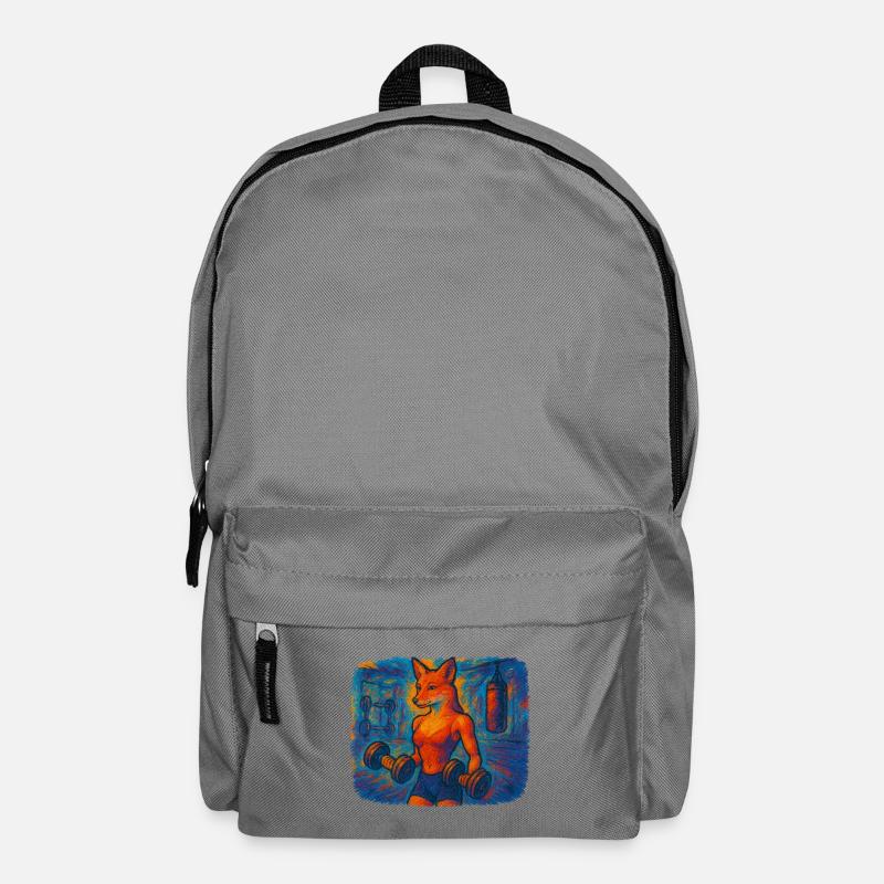 Impressionistischer Fitnessfuchs - Rucksack - Mittelgrau