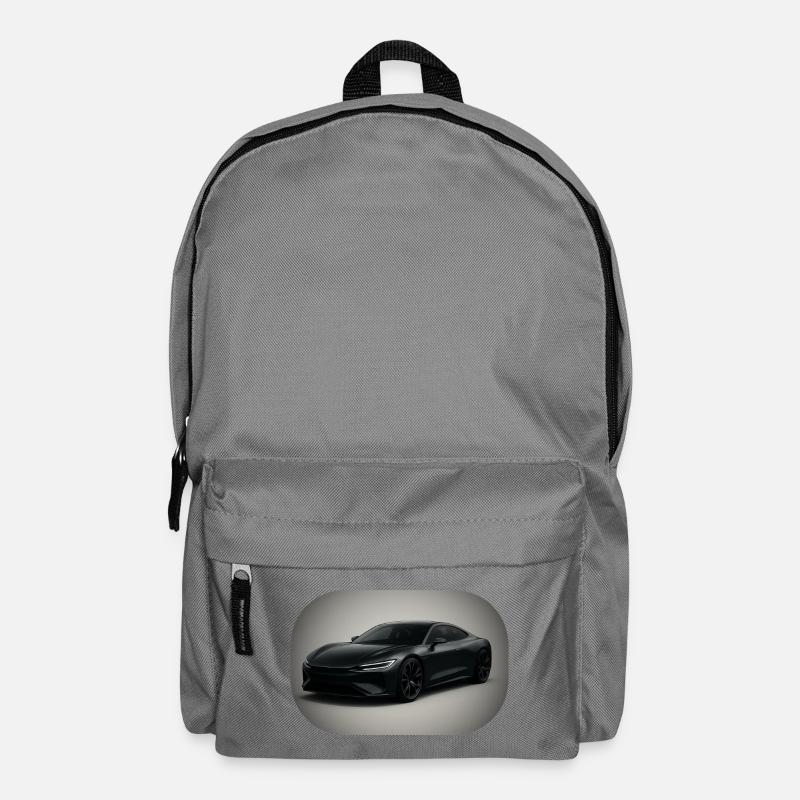 Eleganter schwarzer Sportwagen - Rucksack - Mittelgrau