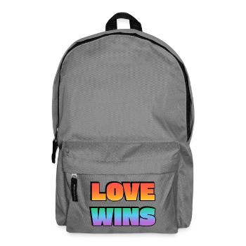 Love Wins Gradient Bold Text - Backpack - elephant grey - Front