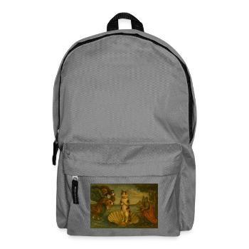Chats sur la scène de la coquille dans le style de la peinture - Sac à dos - gris éléphant - Devant