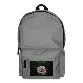 Rose mosaic in the night green - Backpack - elephant grey - Front