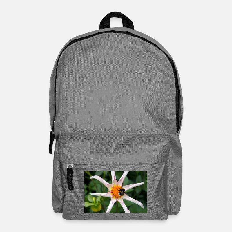 Blume mit Hummel - Rucksack - Mittelgrau
