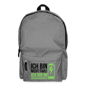 I'm not lazy – I'm in power saving mode - Backpack - elephant grey - Front