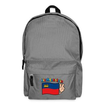 Liechtenstein Flagge - Rucksack - Mittelgrau - Vorne