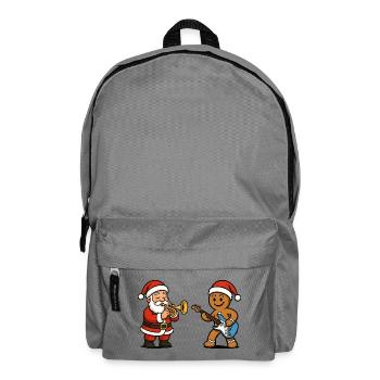 Weihnachtsmusik-Duett Santa Musiker - Rucksack - Mittelgrau - Vorne