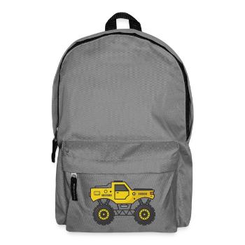 Camion monstre de dessin animé - Sac à dos - gris éléphant - Devant