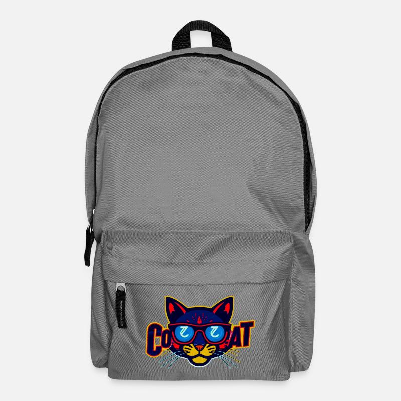 Neon Katzenlogo mit Sonnenbrille - Rucksack - Mittelgrau