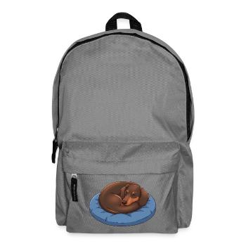Mignon oreiller de câlins en dessin animé teckel pour chien - Sac à dos - gris éléphant - Devant