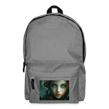 Cyberaugen im Neonlicht - Rucksack - Mittelgrau - Vorne
