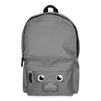 Manati-Gesicht Kawaii Faules lustiges Kinderkostüm - Rucksack - Mittelgrau - Vorne