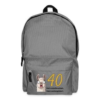 40 Geburtstag – Kurz erschrocken, dann gefeiert - Rucksack - Mittelgrau - Vorne