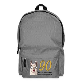 90 Geburtstag – Kurz erschrocken, dann gefeiert - Rucksack - Mittelgrau - Vorne