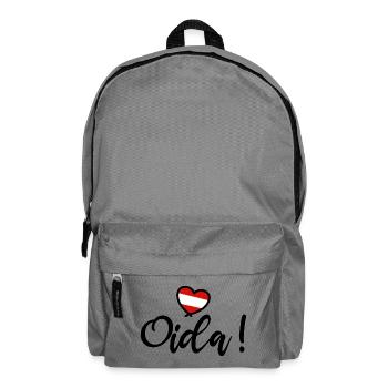 Oida! Austria Heart I love Austria Dialect - Backpack - elephant grey - Front
