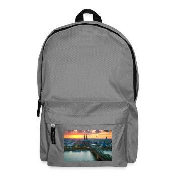 Kölner Dom im Abendlicht - Rucksack - Mittelgrau - Vorne