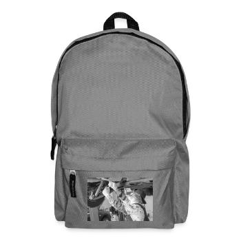 Katzenmechaniker unter dem Auto - Rucksack - Mittelgrau - Vorne