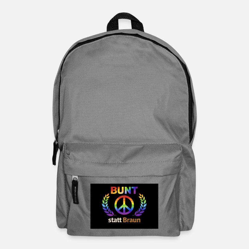 BUNT statt Braun Regenbogenlogo - Rucksack - Mittelgrau