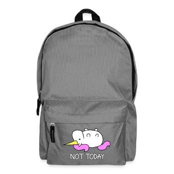 Lazy Unicorn Not Today Saying - Backpack - elephant grey - Front
