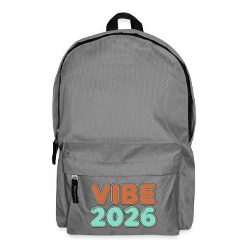 Retro Vibe 2026 Typografie Schriftzug - Rucksack - Mittelgrau - Vorne