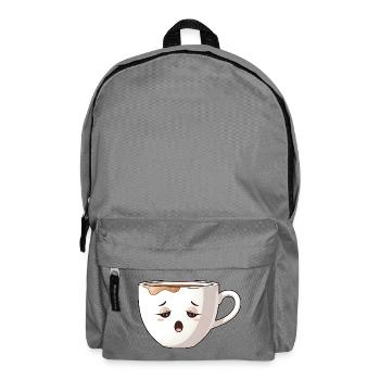 Tired Coffee Mug Cute Coffee Motif Kawaii - Backpack - elephant grey - Front