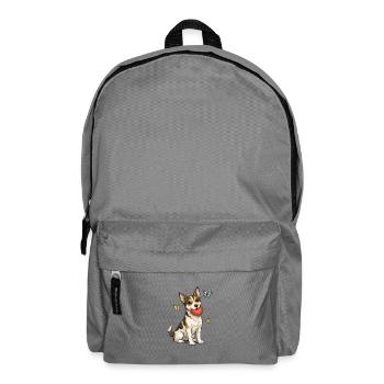 Heart Paws Corgi with Heart and Butterflies - Backpack - elephant grey - Front