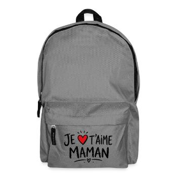 Je t'aime Maman avec Cœur Rouge - Sac à dos - gris éléphant - Devant