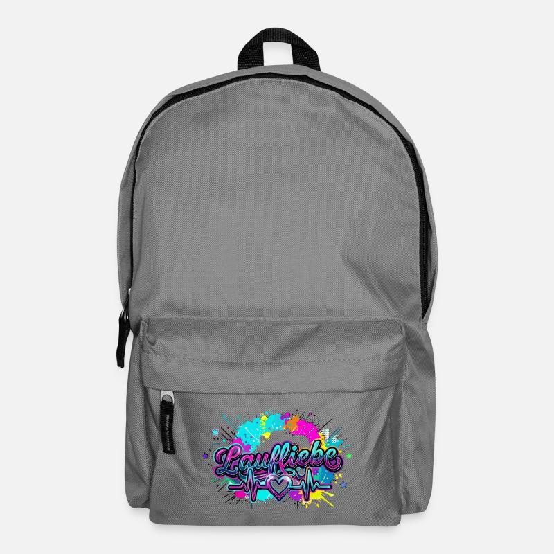 Lauf Liebe Herzschlag Farbexplosion - Rucksack - Mittelgrau
