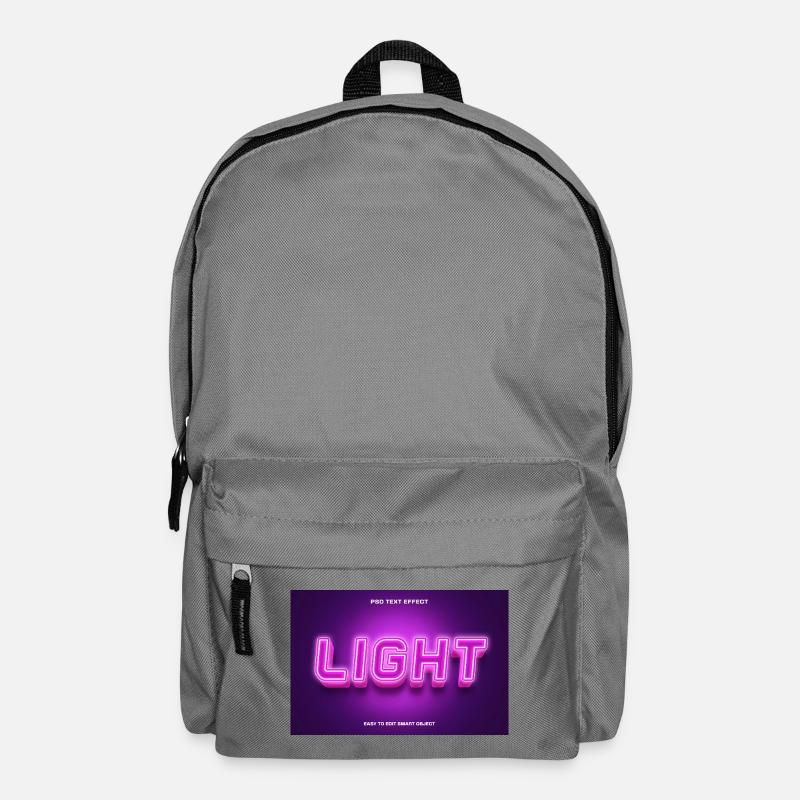 Neonlicht Light Schriftzug - Rucksack - Mittelgrau