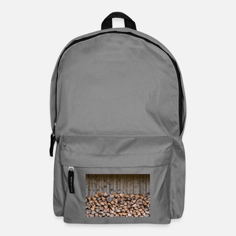 Look nature rustique en pile de bois - Affiche - Sac à dos - gris éléphant