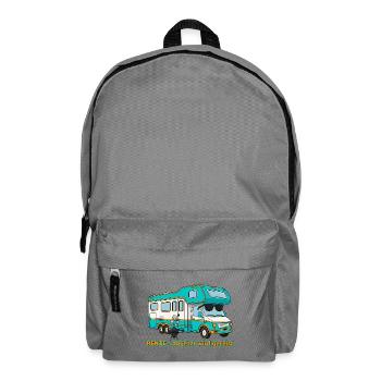 Lustiges Rente Geschenk - Retro Camper - Rucksack - Mittelgrau - Vorne